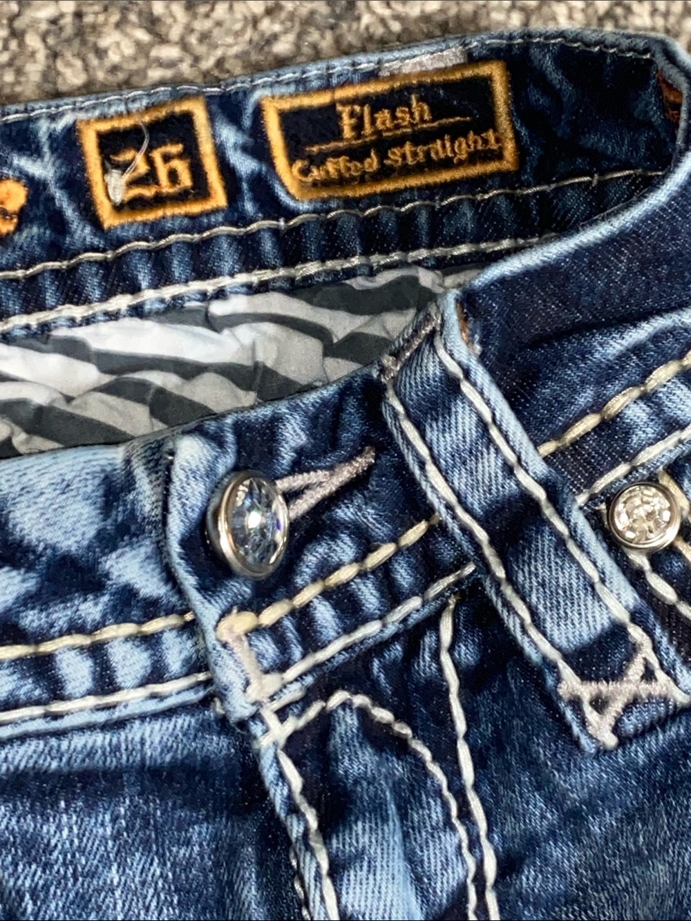Rock Revival flash Cuffed straight Jeans size 26 - Picture 3 of 9